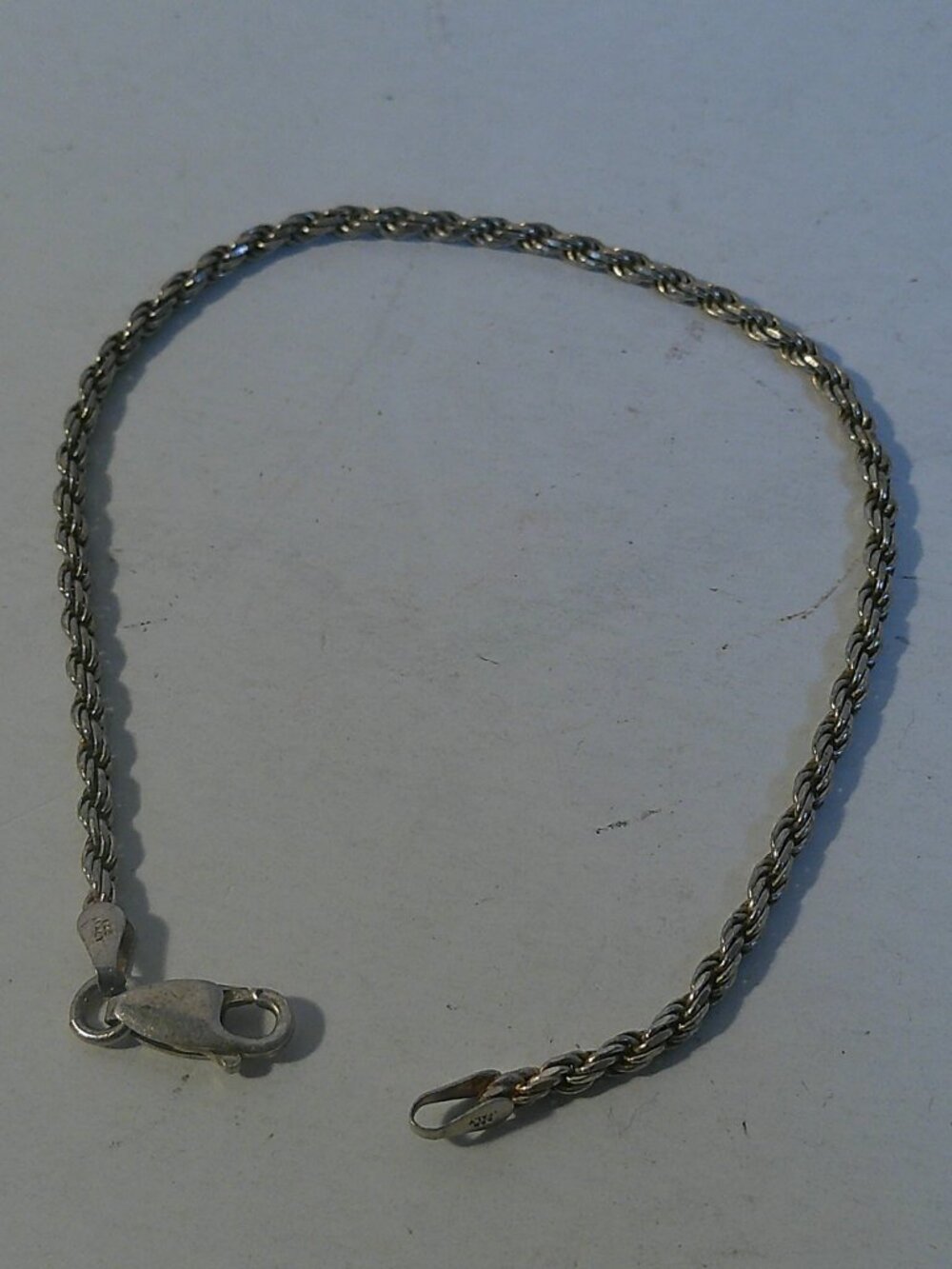 925 Sterling Silver Rope Bracelet Made in Italy - SB6 D3
